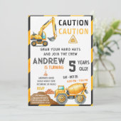 Invitation Personal A Contemporary Construction Birthday Bash (Debout devant)