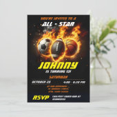Invitation Personal All Star Sports Anniversaire Fête MVP (Debout devant)