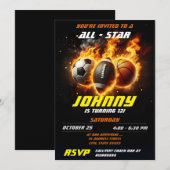 Invitation Personal All Star Sports Anniversaire Fête MVP (Devant / Derrière)