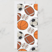 Invitation Personal All Stars Sports Billet Anniversaire (Dos)