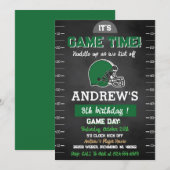 Invitation Personal American football Birthday (Devant / Derrière)