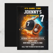 Invitation Personal Baseball Game Birthday Party (Devant / Derrière)