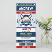 Invitation Personal Baseball Sports moderne style de billet (Debout devant)