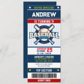 Invitation Personal Baseball Sports moderne style de billet (Devant / Derrière)