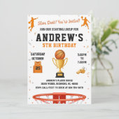 Invitation Personal Basketball Birthday with Photo (Debout devant)