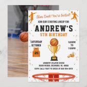 Invitation Personal Basketball Birthday with Photo (Devant / Derrière)