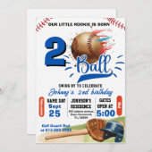 Invitation Personal Born Two Ball Birthday (Devant / Derrière)