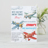 Invitation Personal Boy 1st Avion gosse Anniversaire (Debout devant)