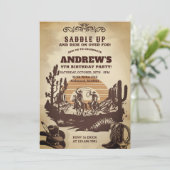 Invitation Personal Cowboy Western Birthday Party (Debout devant)