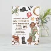 Invitation Personal Digital Cowboy Wild West Anniversaire (Debout devant)