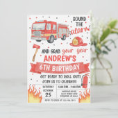 Invitation Personal fireman birthday party (Debout devant)