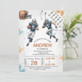 Invitation Personal football birthday party (Debout devant)