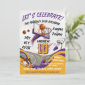 Invitation Personal kid Basketball Birthday  (Debout devant)