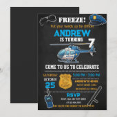 Invitation Personal Kids' Cop Policeman Birthday Party (Devant / Derrière)