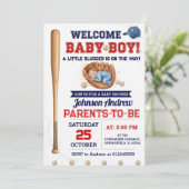 Invitation Personal Little Slugger Baseball Baby Shower (Debout devant)
