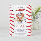 Invitation Personal Little Slugger Baseball Baby Shower (Debout devant)