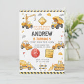 Invitation Personal Modern Construction Birthday Party (Debout devant)