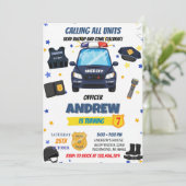 Invitation Personal Modern Kid Police officer Birthday Party (Debout devant)