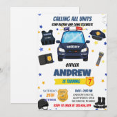 Invitation Personal Modern Kid Police officer Birthday Party (Devant / Derrière)