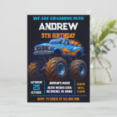 Invitation Personal Monster Truck Kids Party Birthday (Debout devant)