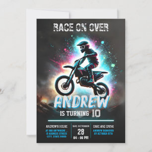 Invitation Personal Motocross Dirt Motorbike Boy Anniversaire