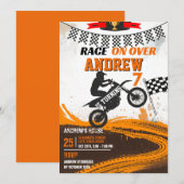 Invitation Personal Motorbike Dirt Vélo garçon Fête d'anniver (Devant / Derrière)