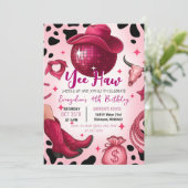 Invitation Personal Pink Cowgirl Disco Rodéo fête d'anniversa (Debout devant)