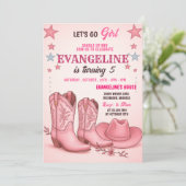 Invitation Personal Pink Cowgirl Disco Rodeo Occidental Anniv (Debout devant)