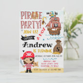 Invitation Personal Pirate Birthday Party Treasure Map (Debout devant)