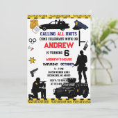 Invitation Personal Police Special Forces Birthday party (Debout devant)