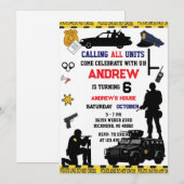 Invitation Personal Police Special Forces Birthday party (Devant / Derrière)