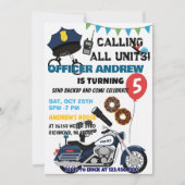 Invitation Personal Policeman Cop birthday Party for kid (Devant)
