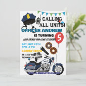 Invitation Personal Policeman Cop birthday Party for kid (Debout devant)