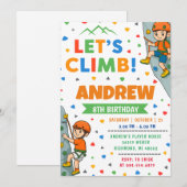 Invitation Personal Rock Climbing Birthday (Devant / Derrière)