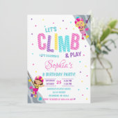 Invitation Personal Rock Girl Escalade fête d'anniversaire (Debout devant)