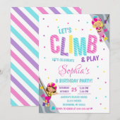 Invitation Personal Rock Girl Escalade fête d'anniversaire (Devant / Derrière)