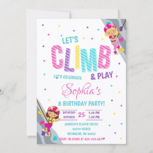 Invitation Personal Rock Girl Escalade fête d'anniversaire