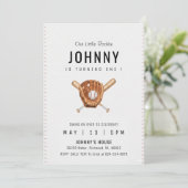 Invitation Personal Simple Baseball Birthday Party (Debout devant)