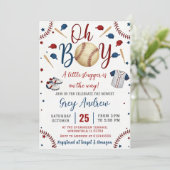 Invitation Personal Simple baseball Sports Baby Shower (Debout devant)