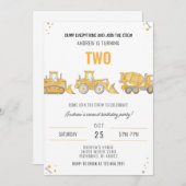 Invitation Personal Simple Construction Birthday Party Invita (Devant / Derrière)