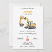 Invitation Personal Simple Modern Construction Birthday (Devant)