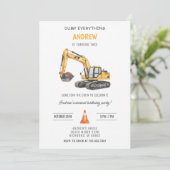 Invitation Personal Simple Modern Construction Birthday (Debout devant)