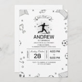 Invitation Personal soccer birthday party (Devant / Derrière)