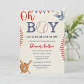 Invitation Personal Sport Digital Baseball Baby Shower (Debout devant)