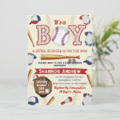 Invitation Personal Swing on Over Baseball Team Baby Shower (Debout devant)