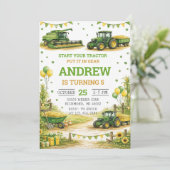 Invitation Personal Tractor Birthday (Debout devant)
