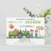 Invitation Personal Tractor Birthday (Debout devant)