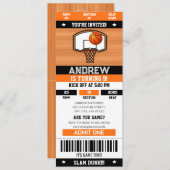 Invitation Personal Ultimate Basketball Anniversaire Passes d (Devant / Derrière)