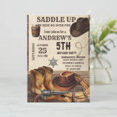 Invitation Personal Western Cowboy Birthday (Debout devant)