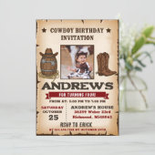 Invitation Personal Western Wild West Cowboy Birthday Party (Debout devant)
